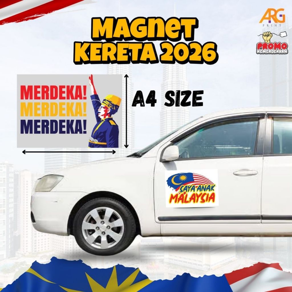 แม่เหล็ก Kereta Size A4 Design Merdeka 2026