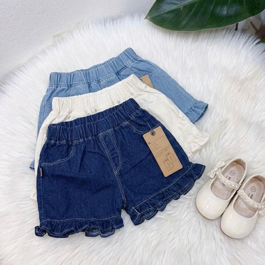 1-7 ปี Baky Kids Girl Lightweight Denim Short Pant Jean 7-22kg
