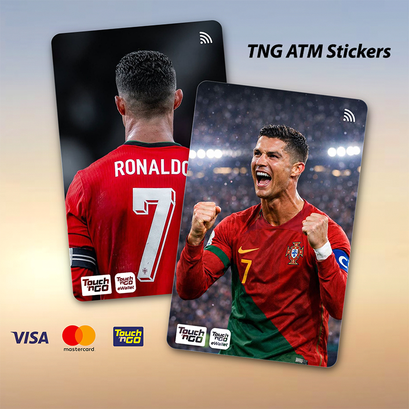RONALDO CR7 TNG - TOUCH N GO สติ๊กเกอร์ SPIDERMAN CARD / ฝาครอบสติ๊กเกอร์ ATM, การ์ด TNG, การ์ด ATM