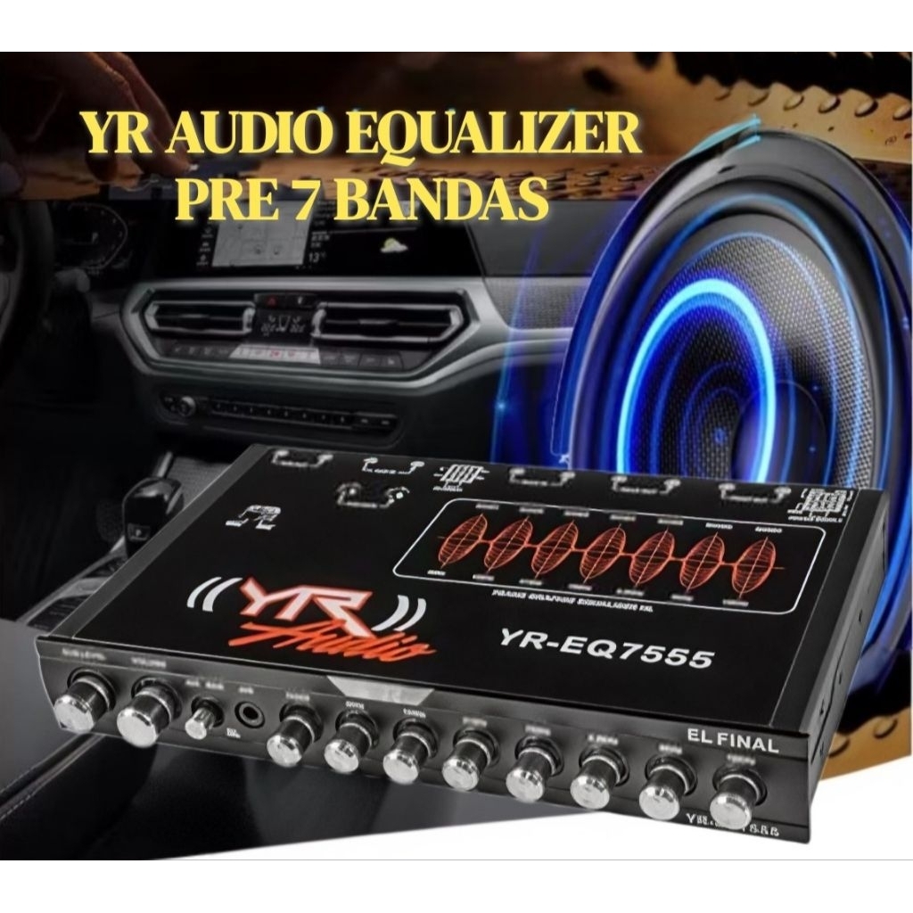 YR AUDIO EQUALIZER PRE AMP 7 Band เครื่องเสียงรถยนต์ Pre Amp Parametric Preamp พร้อม Subwoofer Outpu