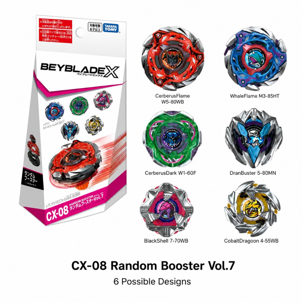 TAKARA TOMY Beyblade X CX-08 Random Booster Vol.7 CerberusFlame