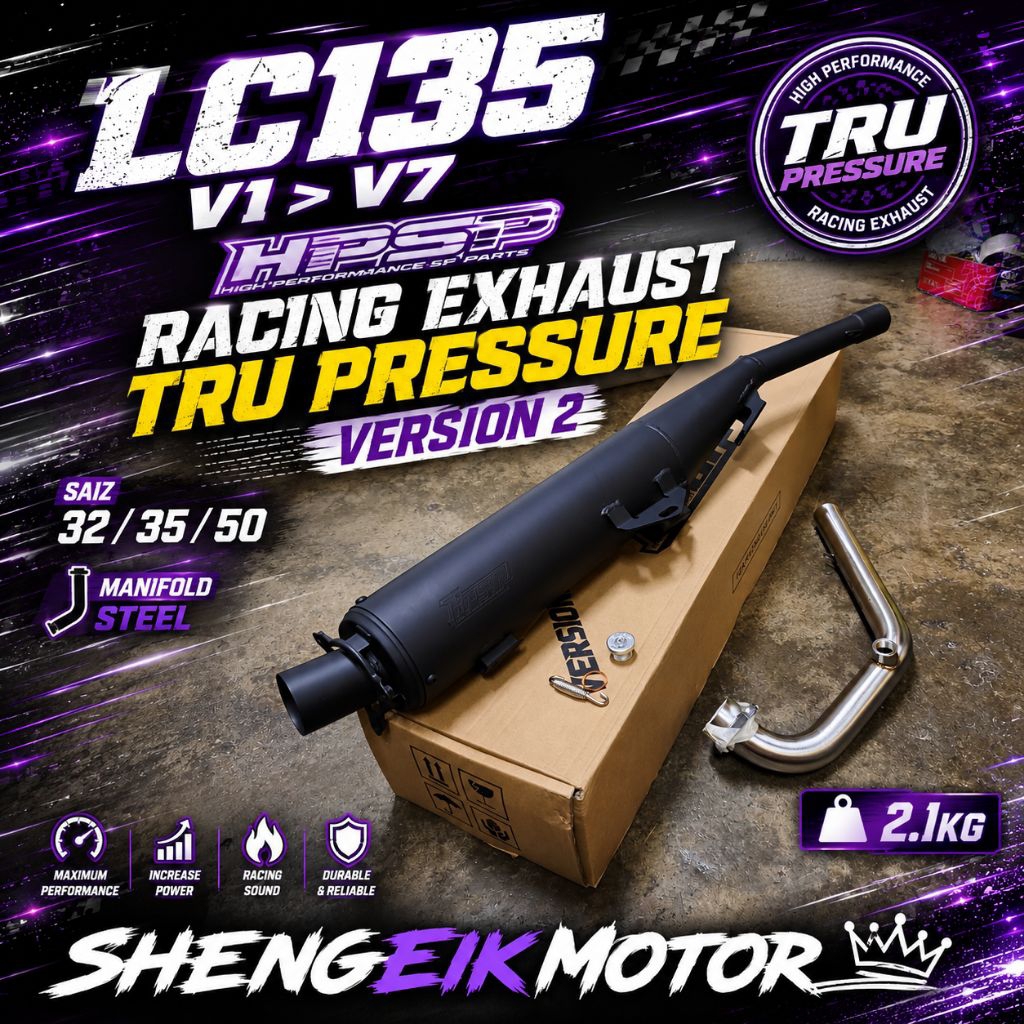 LC135 4S RACING EXHAUST TRU PRESSURE 32/35/50 EXHAUST HPSP LC135