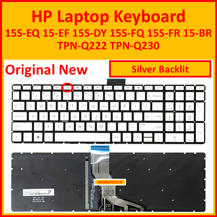 แป้นพิมพ์แล็ปท็อป HP 15-EQ 15S-EQ 15-EF 15S-DY 15S-FQ 15S-FR 15-BR TPN-Q222 TPN-Q230