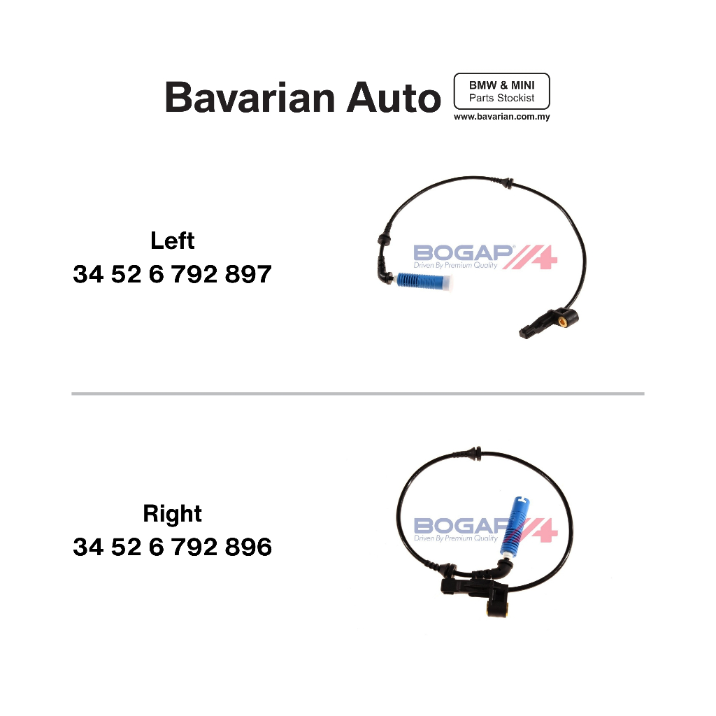 BOGAP เครื่องกําเนิดไฟฟ้าชีพจรหน้าซ้าย/ขวา ABS BMW E46/E85/E86 34526792896 / 34526792897