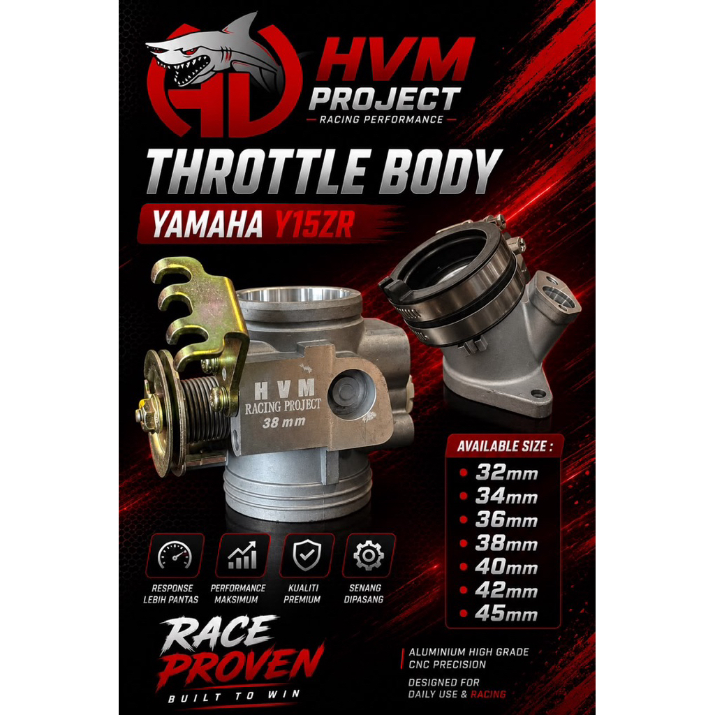 HVM PROJECT RACING THROTTLE BODY Y15ZR