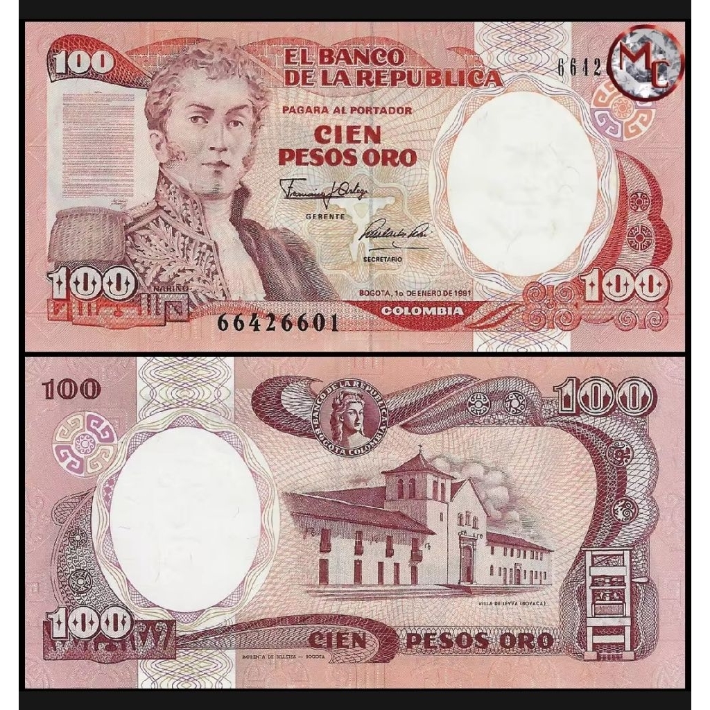 Hobbies-itemm : Colombia 100 pess 1991 UNC