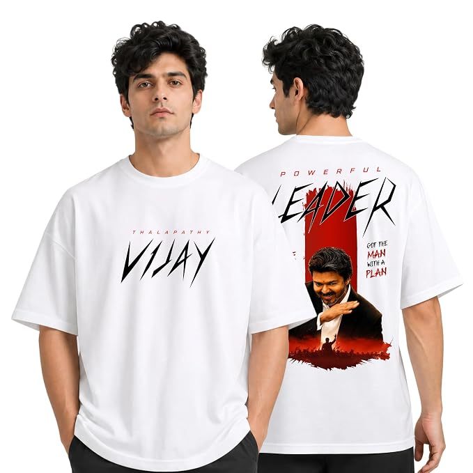 เสื้อยืด Fuda Vijay สําหรับผู้ชายและผู้หญิง Jana Nayagan เสื้อยืดภาพยนตร์ Thalpathy Vijay กราฟิกพิมพ