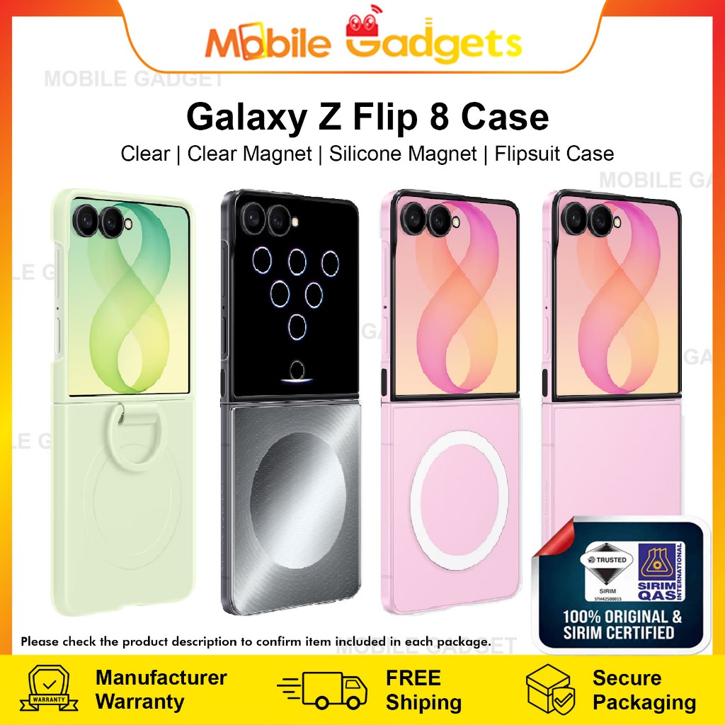 [ใหม่] Samsung Galaxy Z Flip8 Case Clear Clear Magnet Silicone Flipsuit