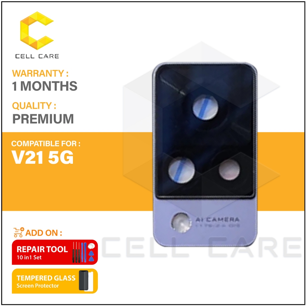 เลนส์กรอบกล้องสําหรับ Vivo V21 5G (พร้อมเลนส์กระจก)