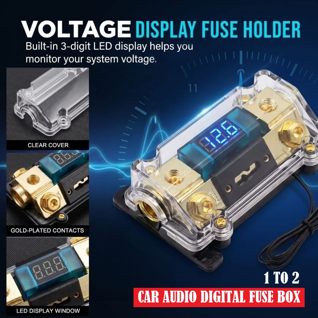 เครื่องขยายเสียงรถยนต์ 100A ฟิวส์กล่องดิจิตอลสายไฟสายไฟ Power Amp ลําโพงวูฟเฟอร์ซับวูฟเฟอร์ Kereta