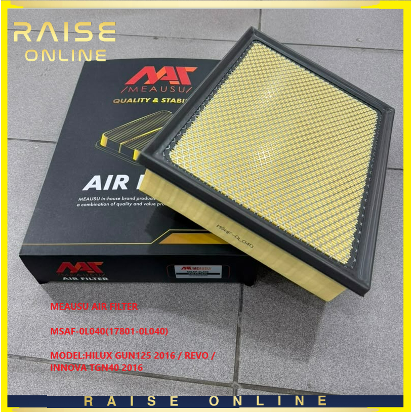 MEAUSU AIR FILTER MSAF-0L040(17801-0L040) รุ่น:HILUX GUN125 2016 / REVO / INNOVA TGN40 2016