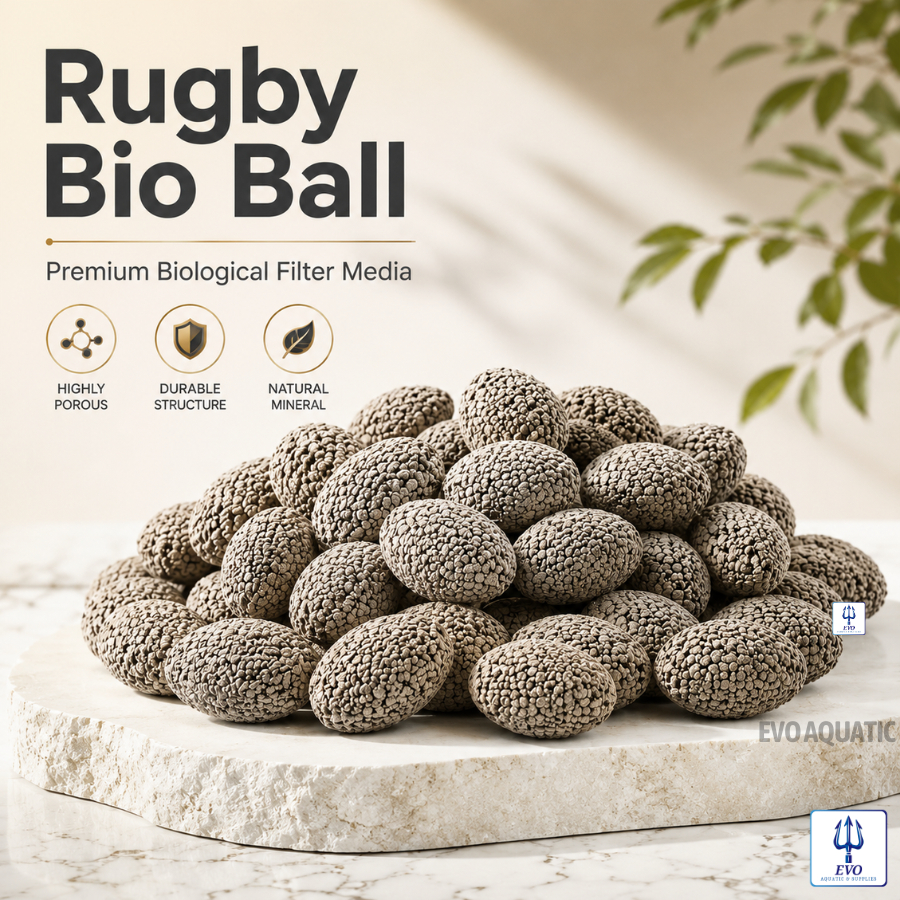 รักบี้ Bio Ball Quartz Filter Media Premium Biological Aquarium Filter Media Bio Ball Kuarza Akuariu
