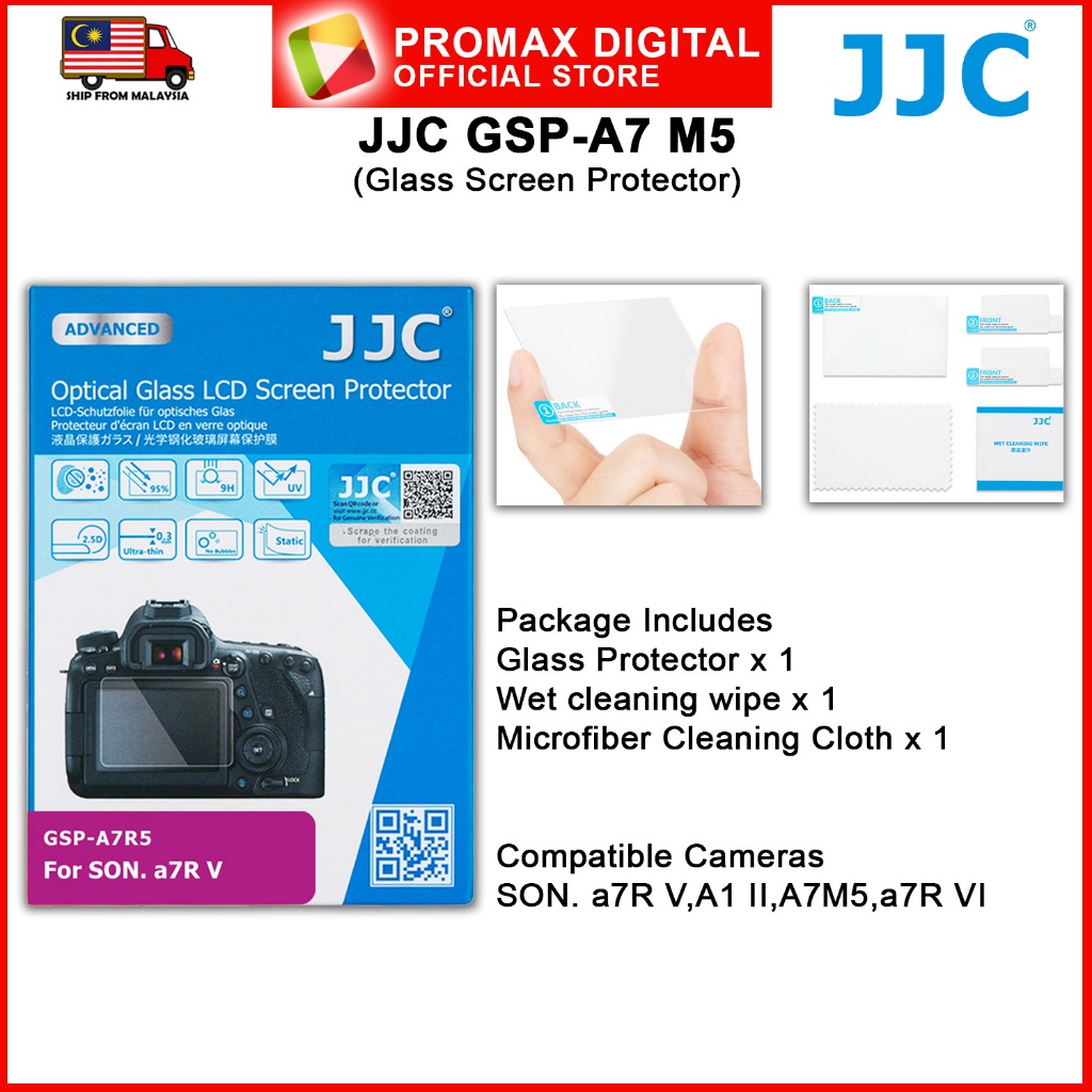 JJC GSP-A7 M5 กระจกหน้าจอ LCD สําหรับ Sony a7R V , A1 II , A7M5 , a7R VI 9H ความแข็ง
