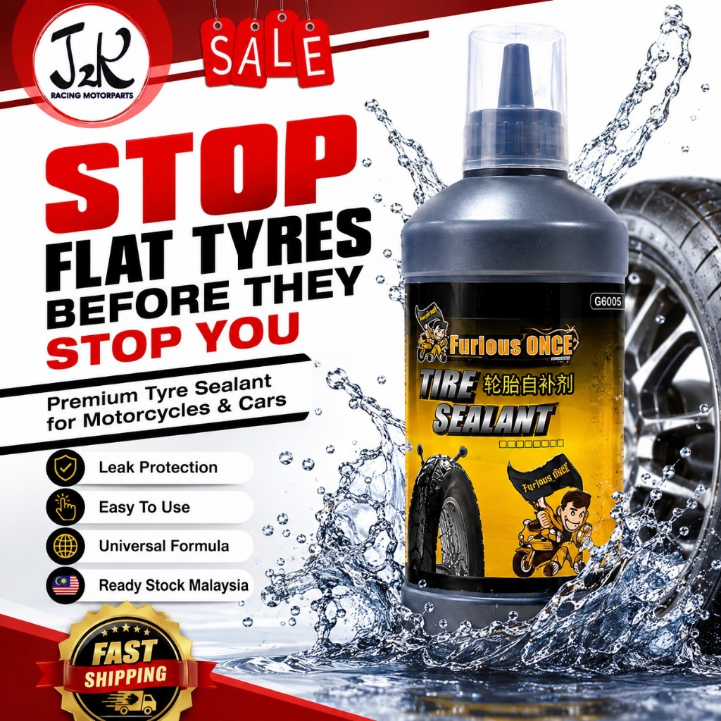 TUBELESS TIRE GUM รถรถจักรยานยนต์ TUBELESS TIRE GUM LEAKPROOF SEALANT UNIVERSAL TAYAR GUM TAYAR ชุดซ