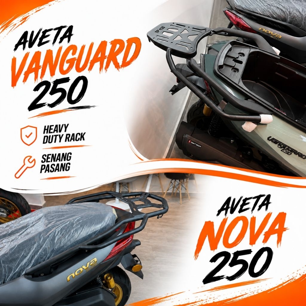 (Yamaha PG1/Aveta Nova 250/Aveta Vanguard 250) EMS Monorack Heavy Duty Rack มอเตอร์ไซค์
