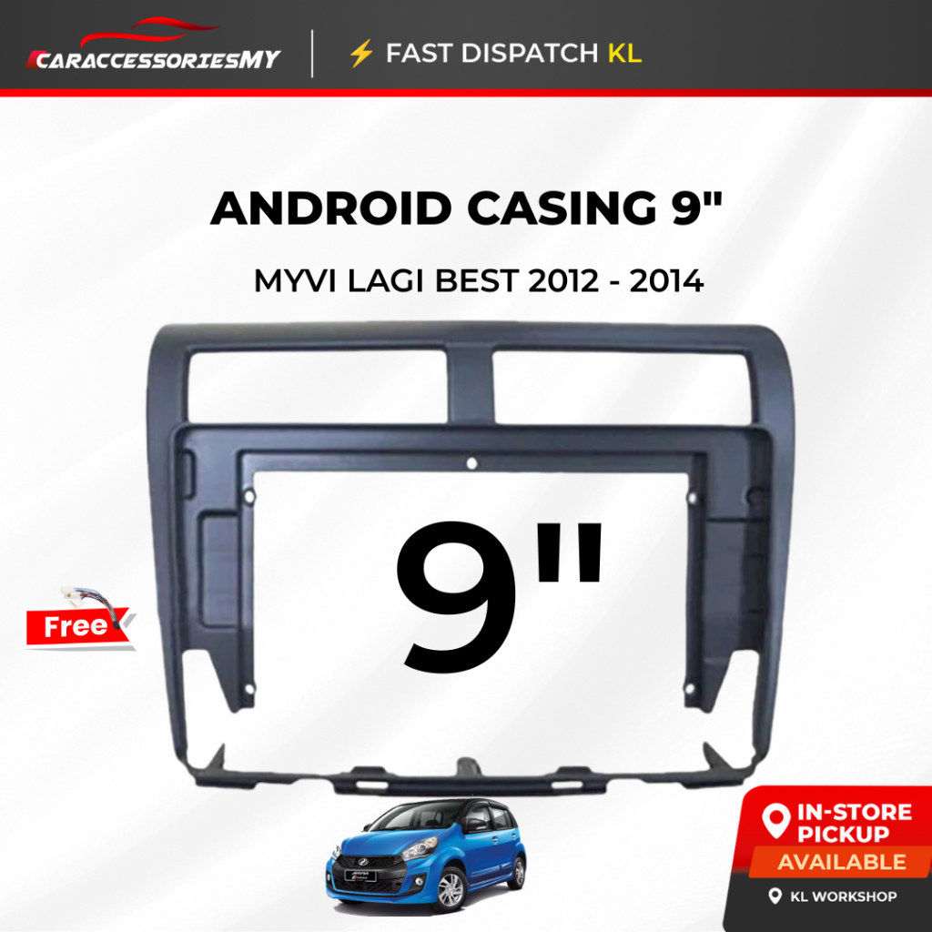 Perodua Myvi Lagi Best 9" 10" Matt Black Android Player Casing