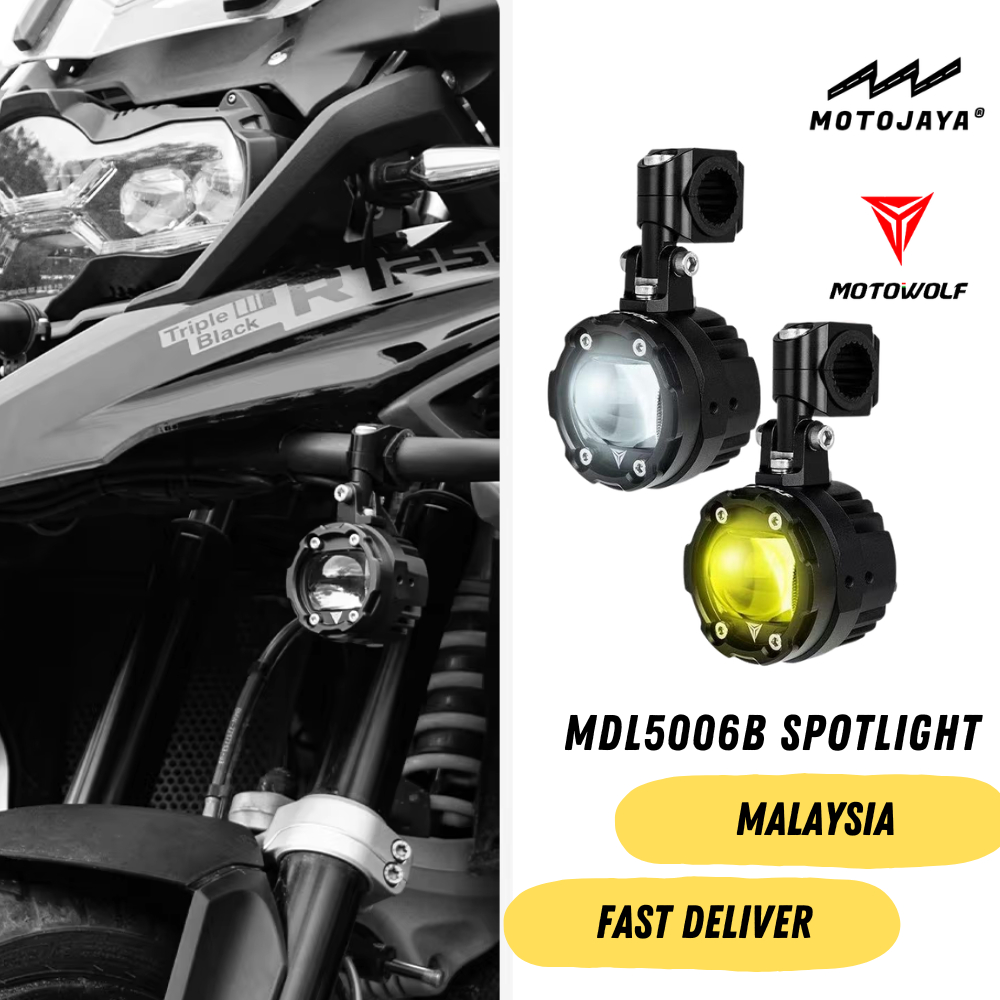 Motowolf MDL5006B Spotlight Auto Dim Flash Mode กันน้ําไฟเตือนความปลอดภัย Blue Daylight 76W