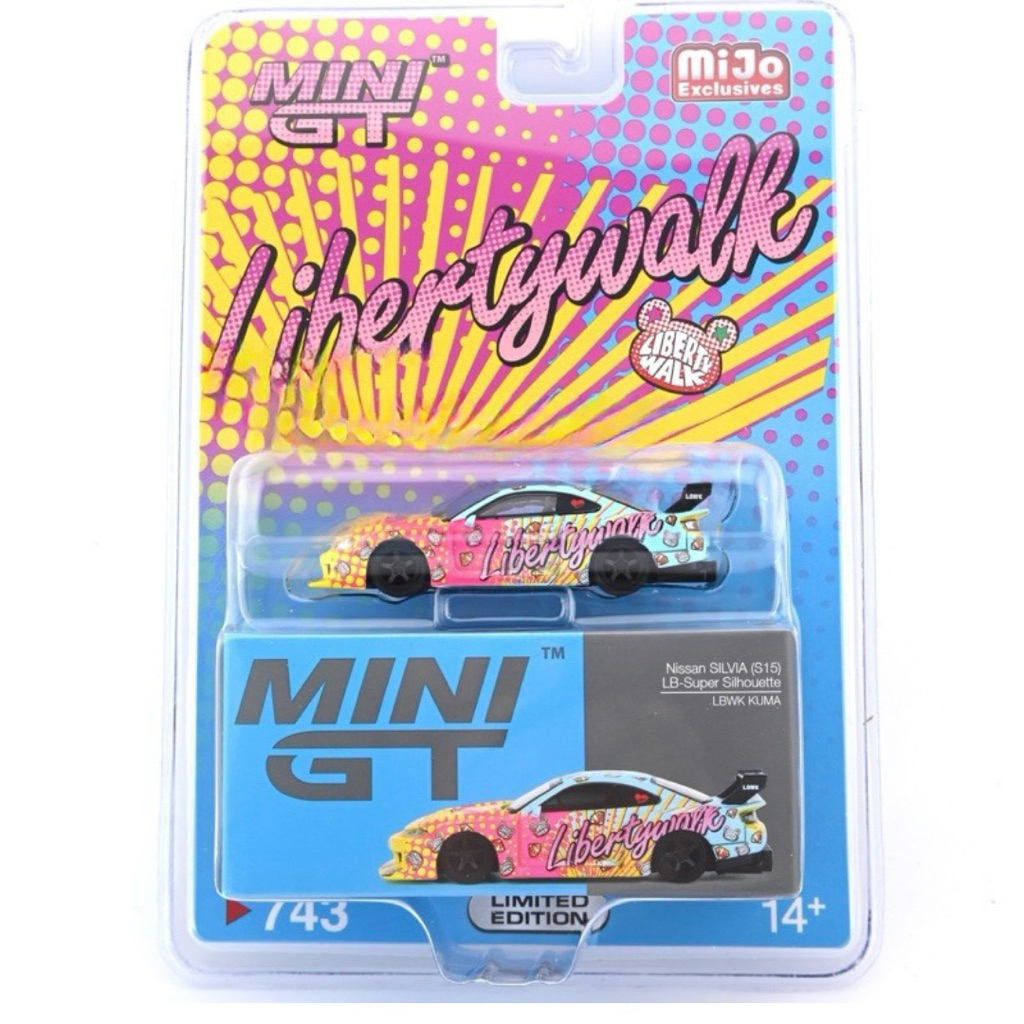 MINI GT NISSAN SILVIA S15 LB SILHOUETTE LBWK KUMA LIBERTY WALK BLISTER MINIGT SILVIA S15 KUMA