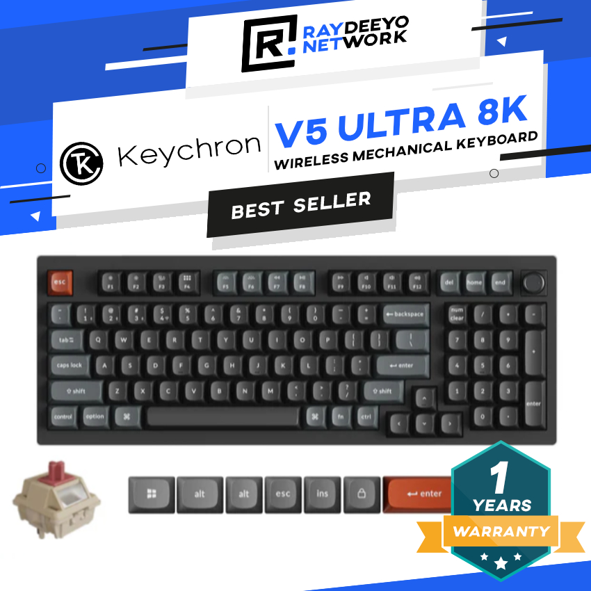 Keychron V5 Ultra 8K 96% Compact Layout (100 คีย์) คีย์บอร์ดแบบกลไก