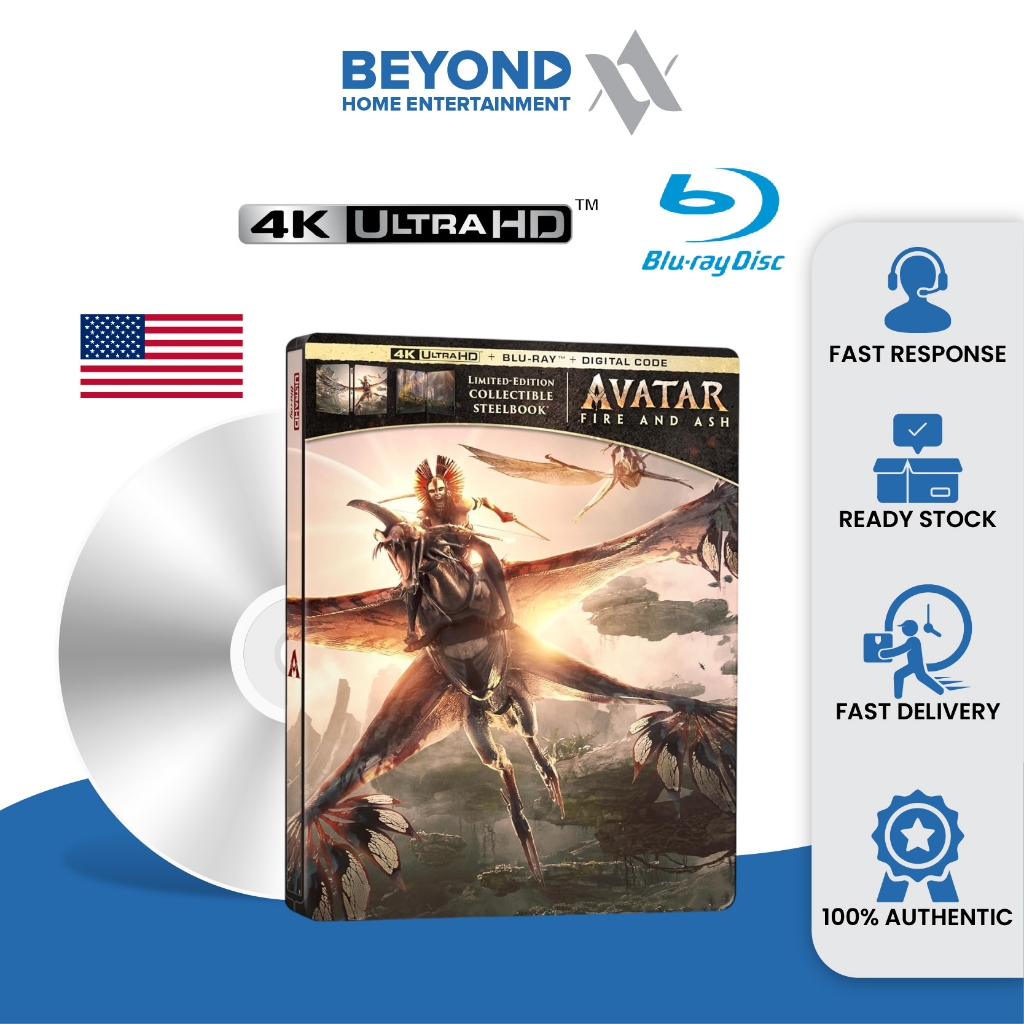 Avatar: Fire and Ash Limited Edition Steelbook [4K Ultra HD และ Bluray]