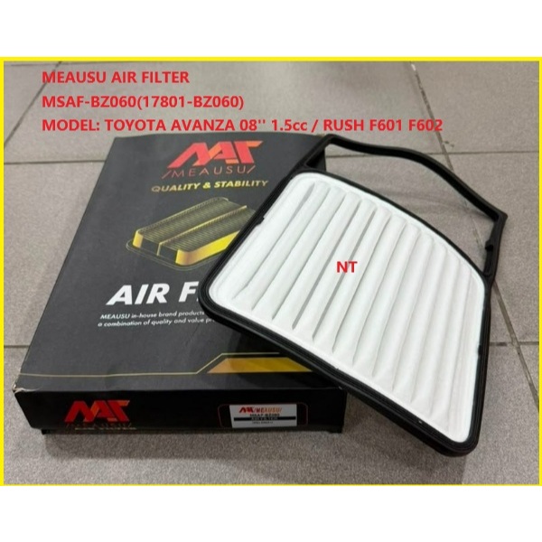 MEAUSU AIR FILTER MSAF-BZ060(17801-BZ060) รุ่น: TOYOTA AVANZA 08 1.5cc / RUSH F601 F602