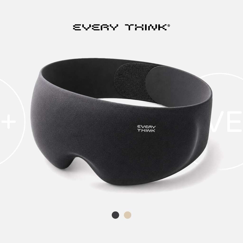 EVERYTHINK V4 หน้ากากนอน Air-Cushion 3D กันแสง สีดำ | ผู้ใหญ่ พับได้ เดินทาง ผ้าปิดตา