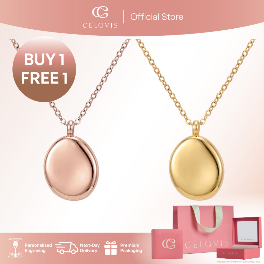 [ ซื้อ 1 ฟรี 1 + RM10 VOUCHER ] สร้อยคอ Celovis Whispernote ชุด 2 ใน Rose Gold & Gold