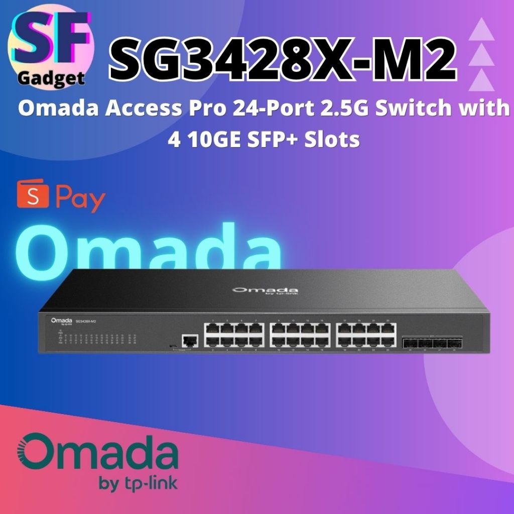 TP-Link Omada SG3428X-M2 Omada Access Pro 24-Port 2.5G Switch พร้อม 4 10GE SFP + Slots | 200Gbps