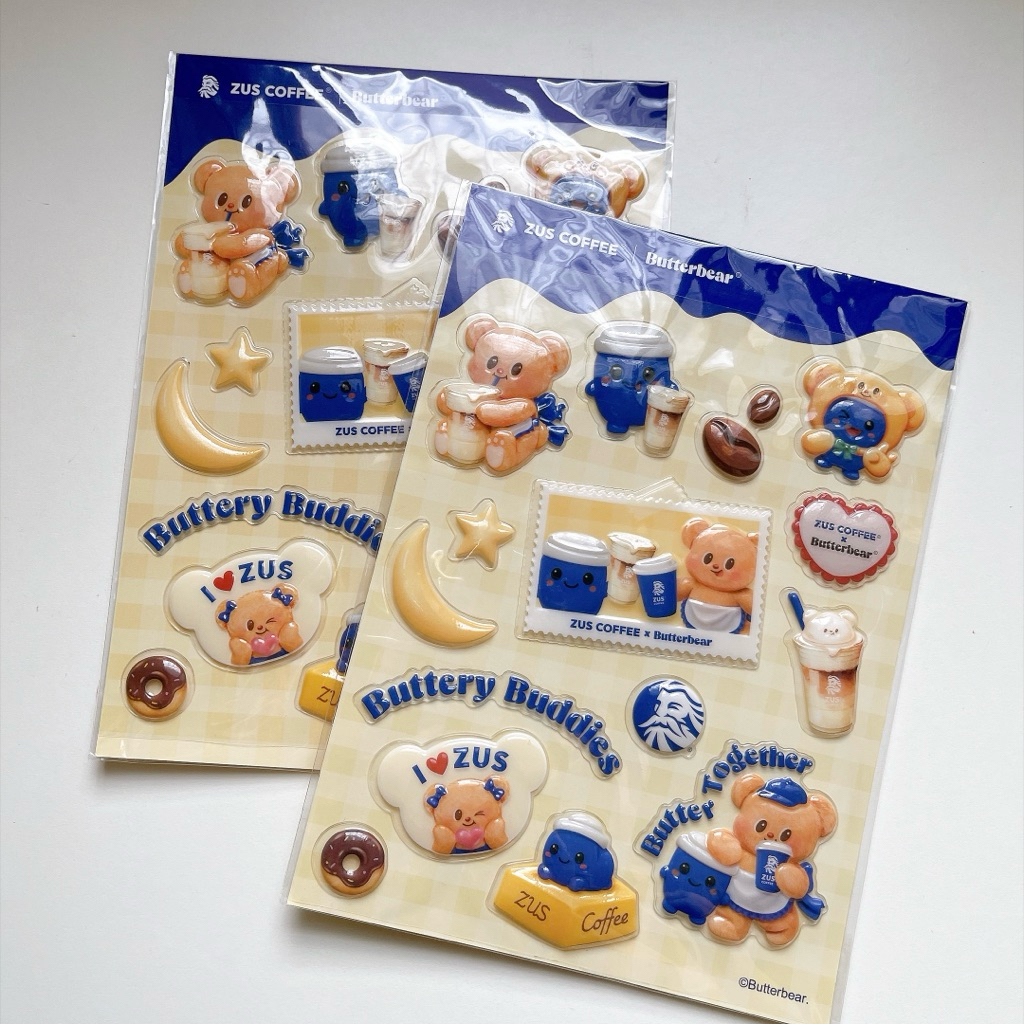 สติ๊กเกอร์ Zus Coffee x Butter Bear Series