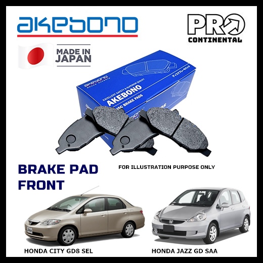 AKEBONO HONDA CITY GD8 SEL JAZZ GD SAA 2003-2007 ผ้าเบรกหน้า