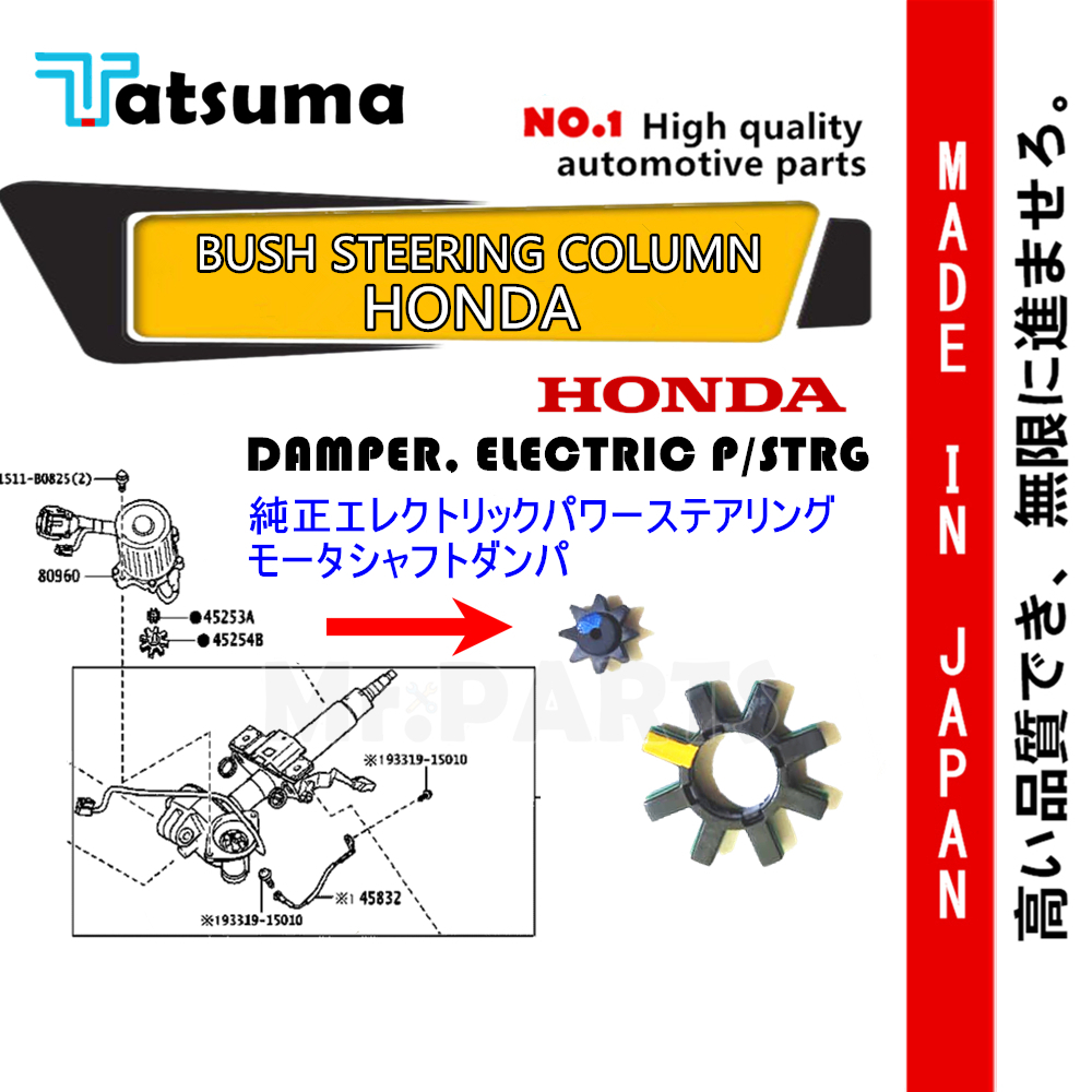 🧿HONDA HRV มอเตอร์พวงมาลัยพลังงานคอลัมน์เกียร์บุช T7A RU 13-20YR TATSUMA JAPAN คอลัมน์บุช