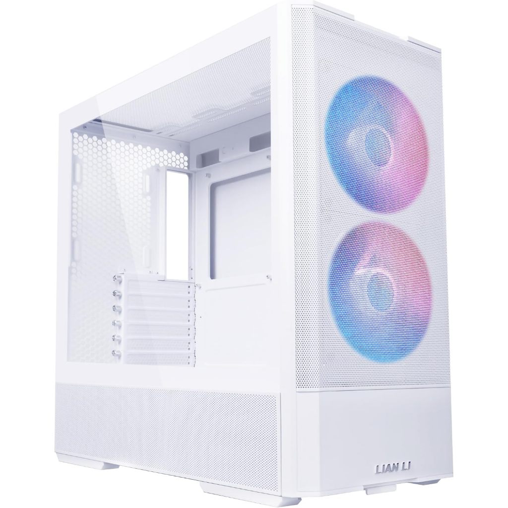 Lian Li LANCOOL 207 สีขาวกลางทาวเวอร์พีซีเคส LAN207RW ด้านหน้า ARGB แฟน ATX Gaming แชสซีคอมพิวเตอร์