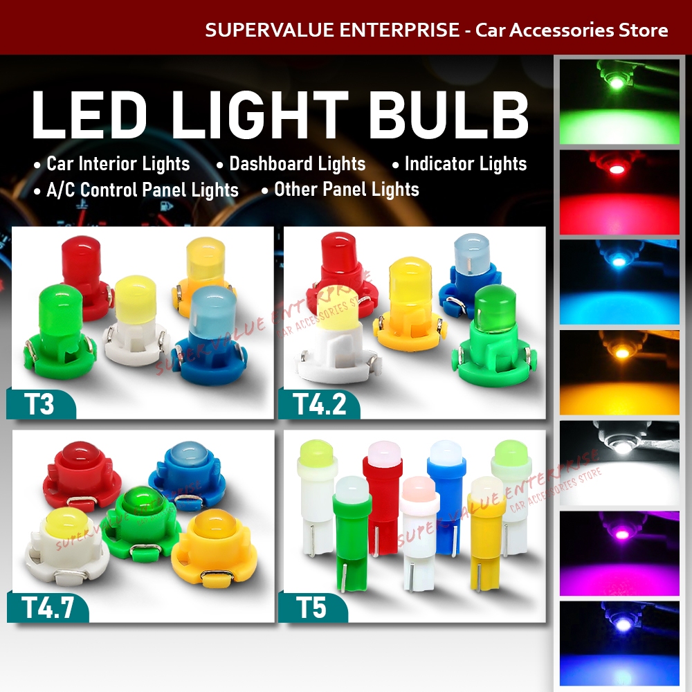 1 ชิ้น T5 T4.7 T4.2 T3 หลอดไฟ LED เมตรหลอดไฟเครื่องมือแดชบอร์ดรถเมตรหลอดไฟ LED Aksesori Lampu Kereta