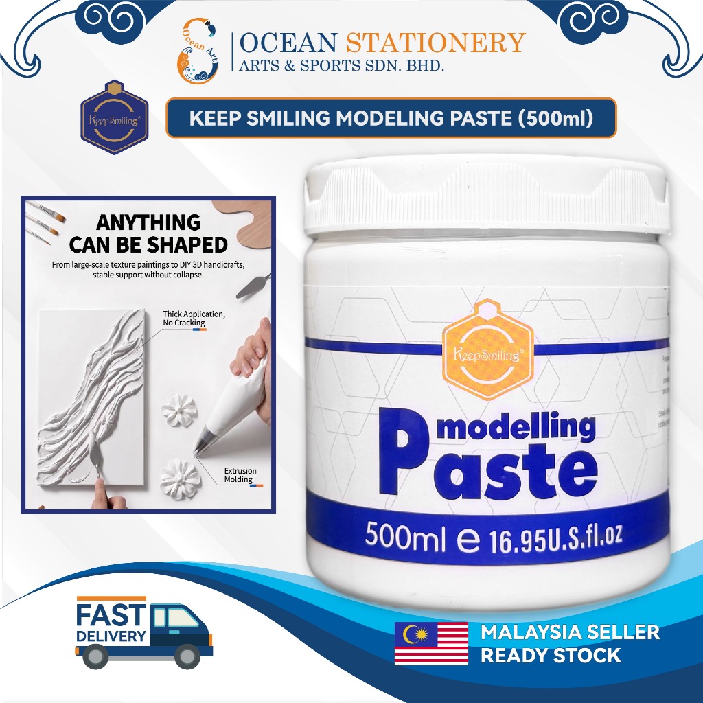 KEEP SMILING MODELING PASTE TEXTURE PASTE (500ml ใช้สร้างเนื้อสัมผัส) สําหรับวาดภาพ 3D ศิลปะขนาดกลาง