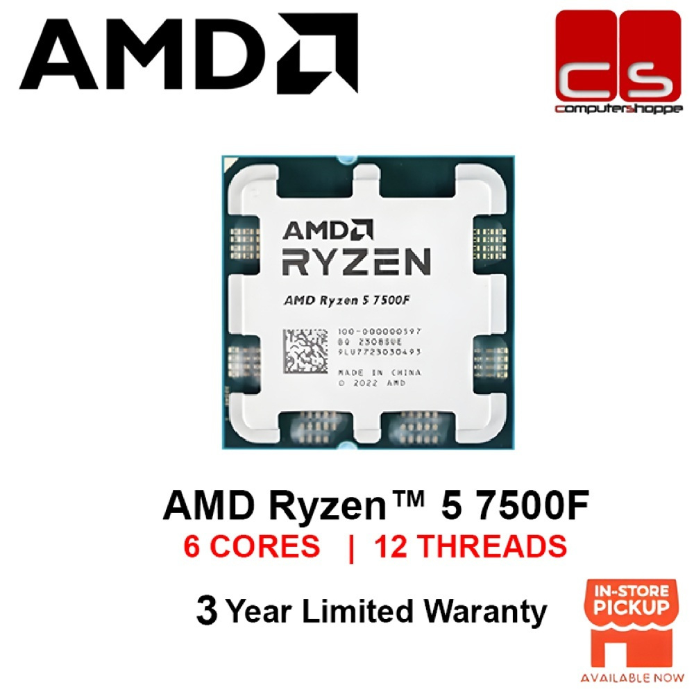 AMD Ryzen 5 7500F/7500X3D CPU โปรเซสเซอร์ Boost Clock (หน่วยถาด)