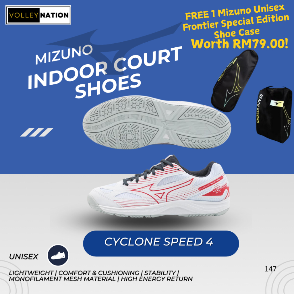 Mizuno Cyclone Speed 4 สีขาว/Salsa/Black