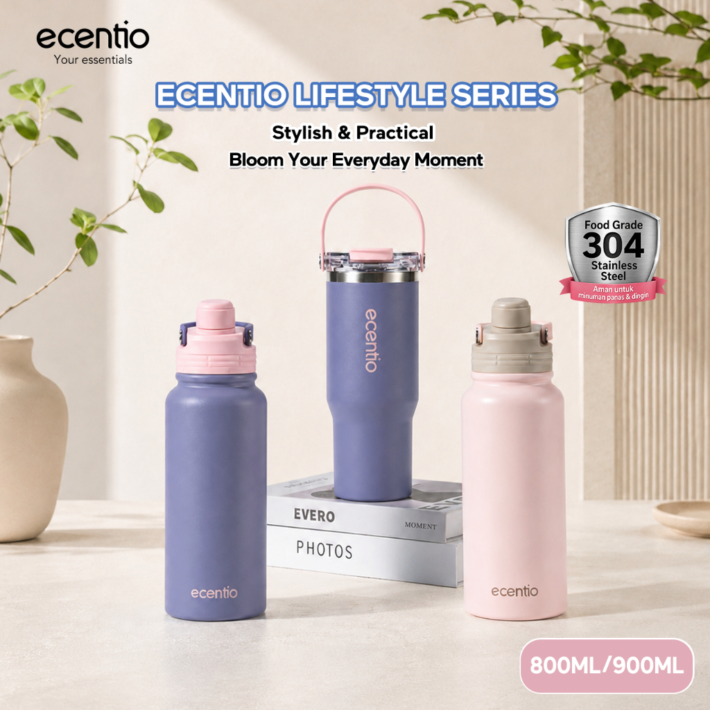 Ecentio Apex Series/Snap Series Tumbler Botol Air With Straw (900ml/800ml/30.4Oz/27.5Oz) - ทนทาน 304
