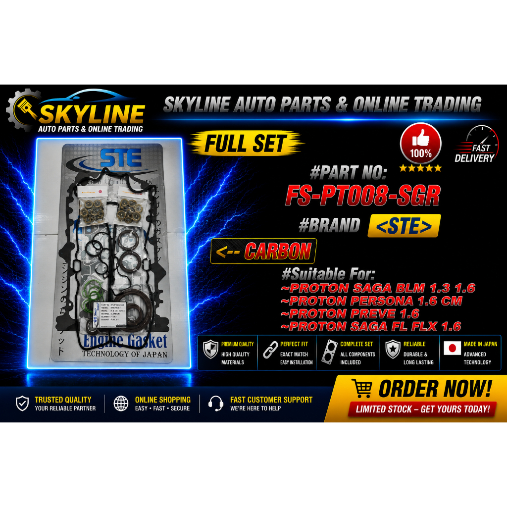 TS-PT008 / FS-PT008 TOP & FULL OVERHAUL SET PROTON SAGA BLM 1.3 1.6 / PERSONA CM / PREVE 1.6 / FL FL
