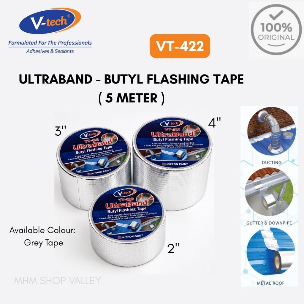 V-TECH VT422 ULTRABAND BUTYL FLASHING TAPE - 5 เมตร