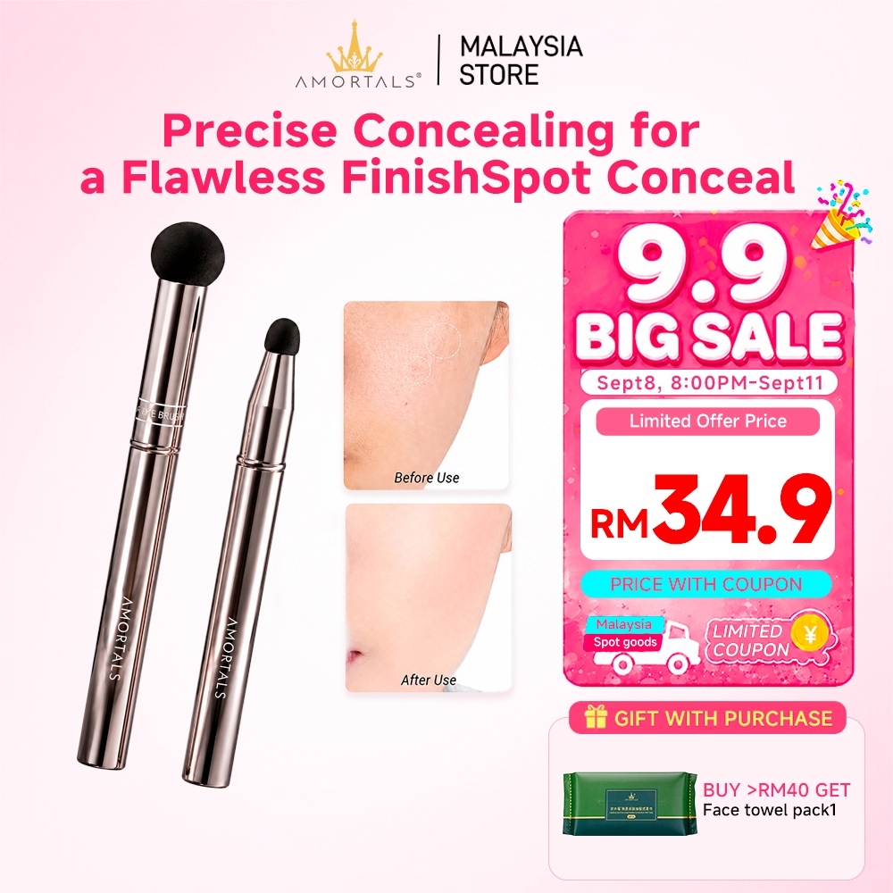 AMORTALS Double Ended แปรงคอนซีลเลอร์แปรงฟองน้ําสําหรับ Double Ended แปรงฟองน้ําแปรงสําหรับคอนซีลเลอ