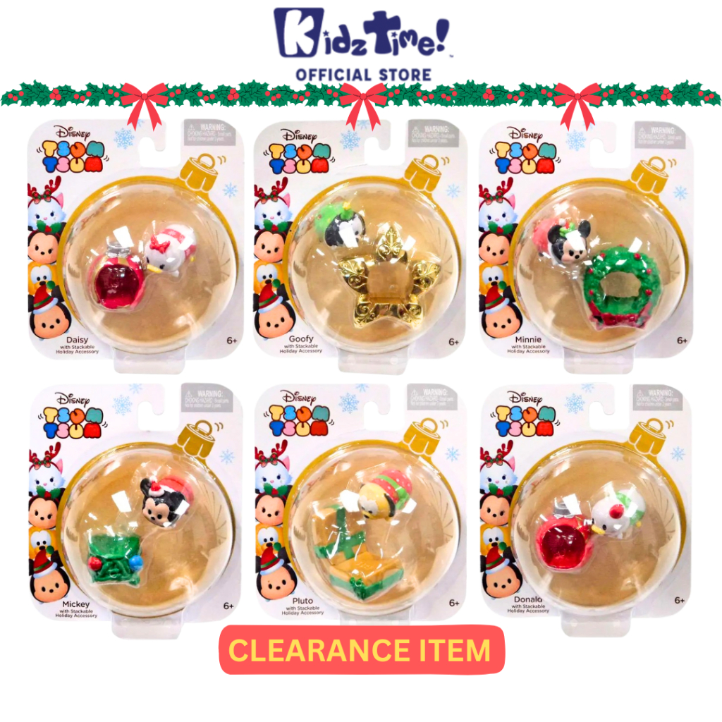 Kidztime x Disney Tsum Tsum Christmas Holiday Series มินิฟิกเกอร์ขนาด 1 นิ้วครบชุด 6 การออกแบบ