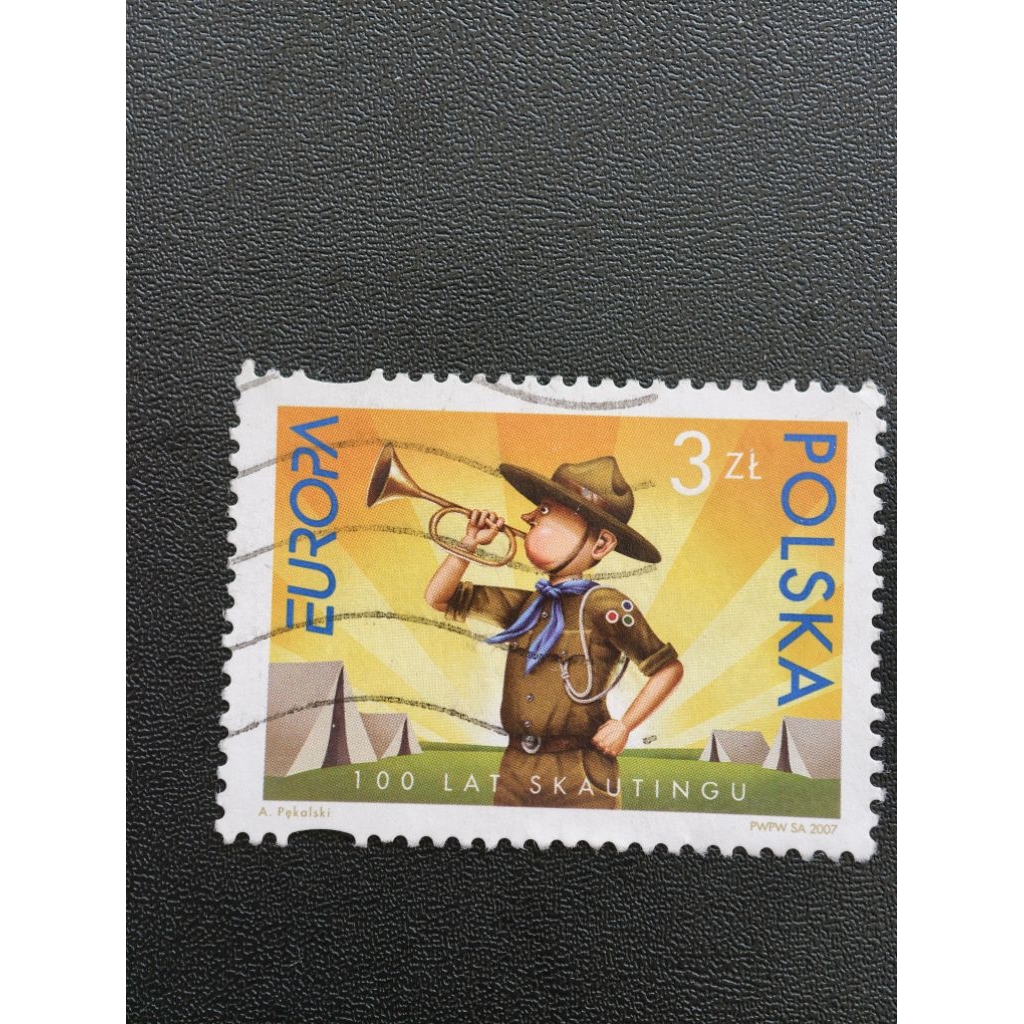 Poland26 Poland 2007 แสตมป์ Europa Cept แสตมป์ลูกเสือ มูลค่าเดียวที่ใช้