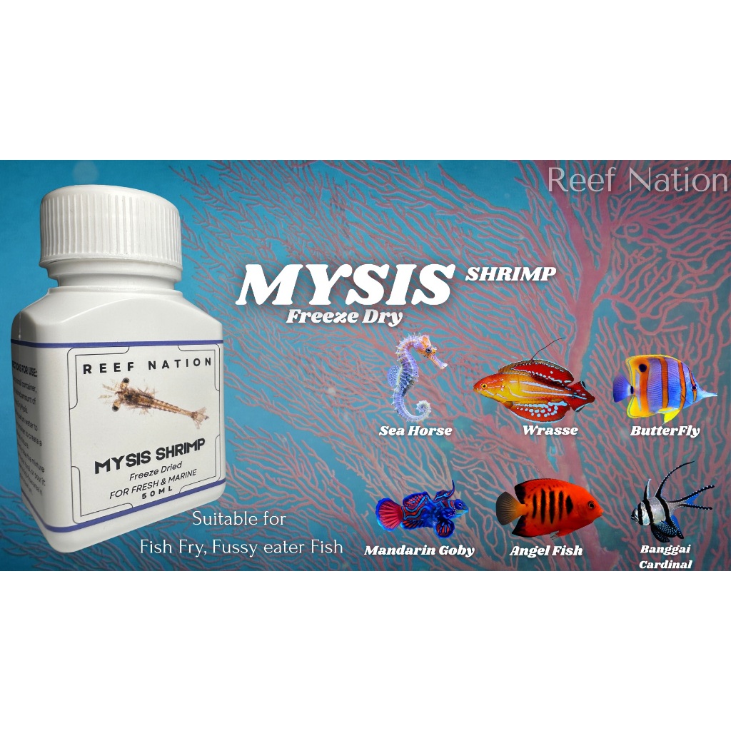 ReefNation-Freeze Dry Mysis กุ้งปลา/อาหารปะการัง