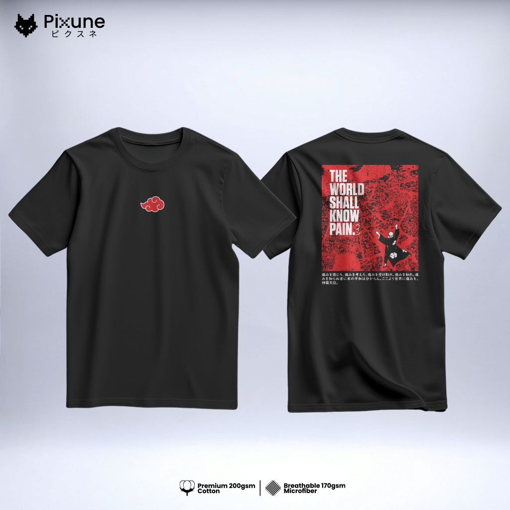 เสื้อยืดอนิเมะ Pain, Akatsuki, Unisex
