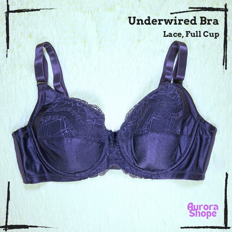 Liana Underwired Bra Lace Full Cup Berdawai 34B-40C สีน้ําเงินเข้ม