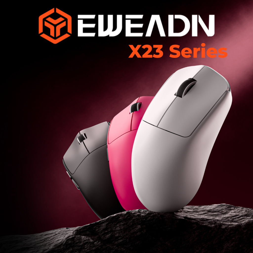 EWEADN X23 เมาส์สําหรับเล่นเกมไร้สาย PAW3311 Tri-Mode 2.4G/BT/แบบมีสายพร้อมแบตเตอรี่ 800 mAh 6-Speed