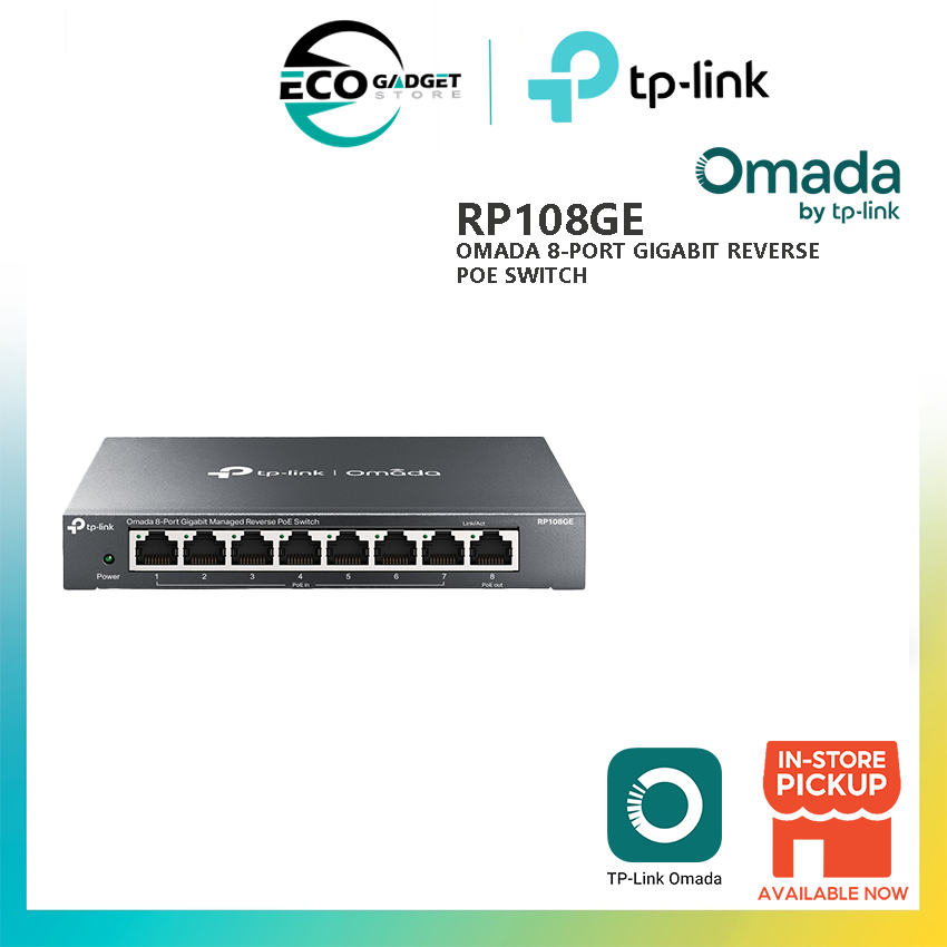 TP-Link Omada RP108GE สวิตช์ PoE ย้อนกลับ Gigabit Managed 8 พอร์ต