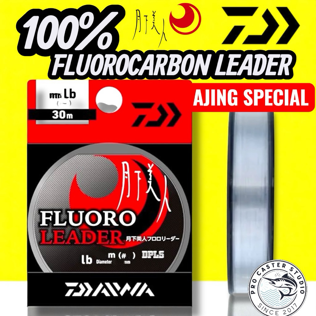 DAIWA GEKKABIJIN FLUORO LEADER AJING พิเศษ 100% FLUOROCARBON LEADER สายตกปลาสาย DAIWA LEADER LINE