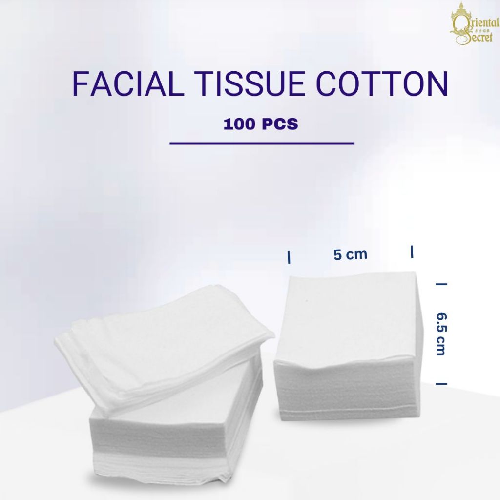 FACIAL TISSUE COTTON / 100 ชิ้น