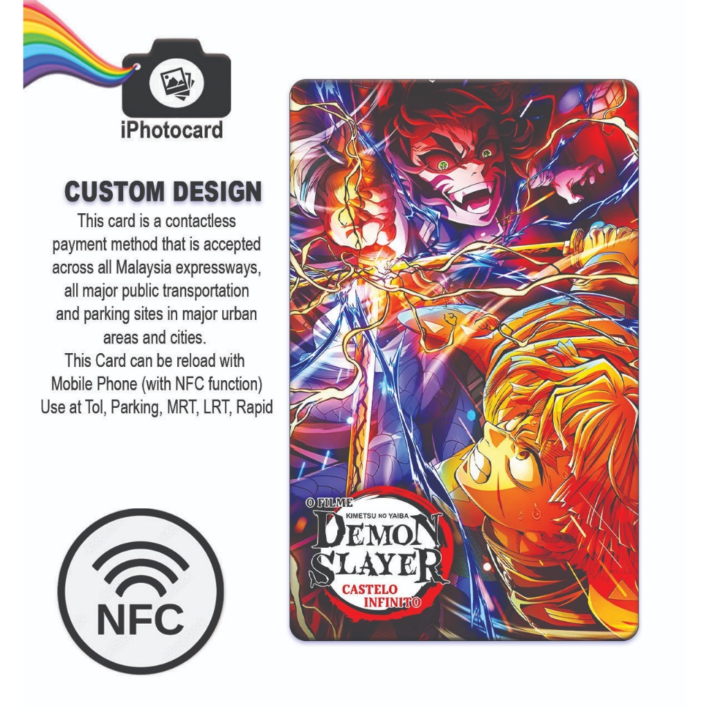 บริการการพิมพ์ UV Touch N Go Card/การ์ดสมาชิก DEMON SLAYER DESIGN NFC TNG Card Touch and go card WAT